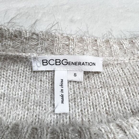 BCBGeneration Ivory Tan Soft Cozy Pullover Sweater Sz S - Picture 5 of 9